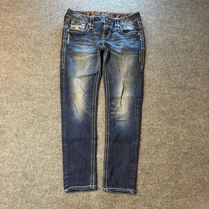 Rock Revival Skinny Jeans Women’s Size 28 Distressed Denim Y2K